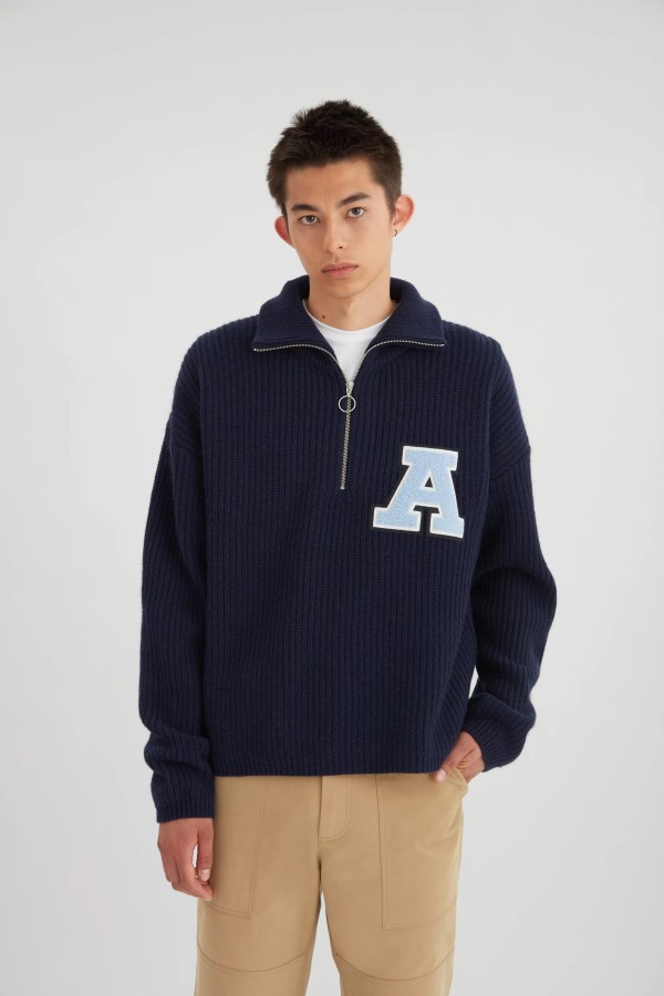 Team Halfzip Pullover Marineblau Axel Arigato