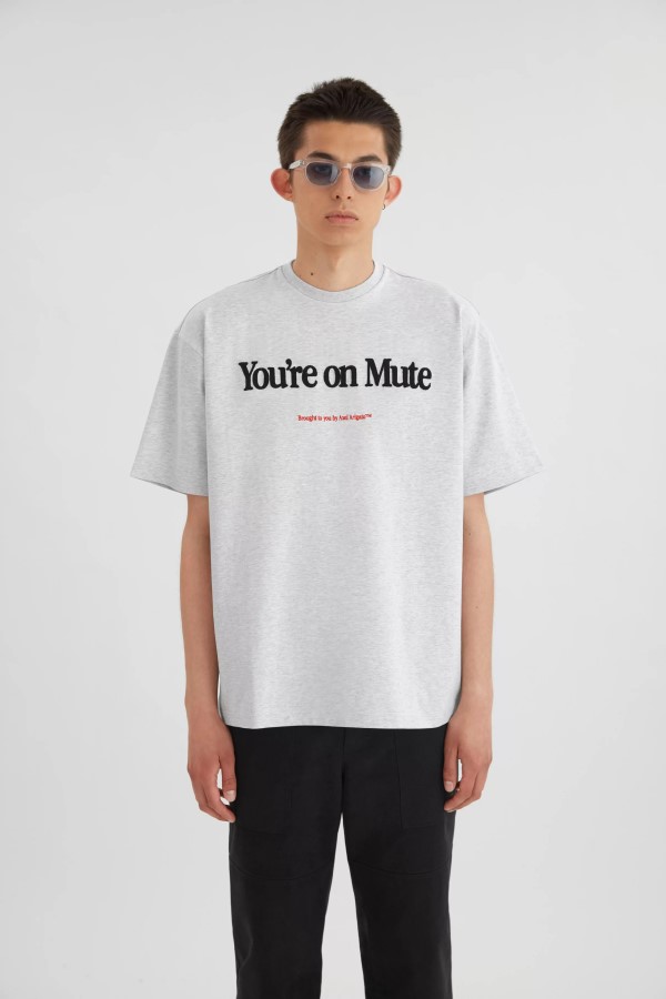 Axel Arigato Mute T-shirt Hellgrau Meliert