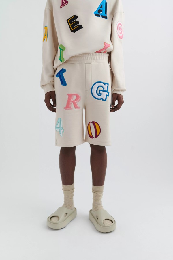 Axel Arigato Inferno Monogram Shorts Hellbeige