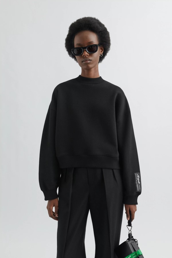 Arigato Einfarbiges Sweatshirt Schwarz