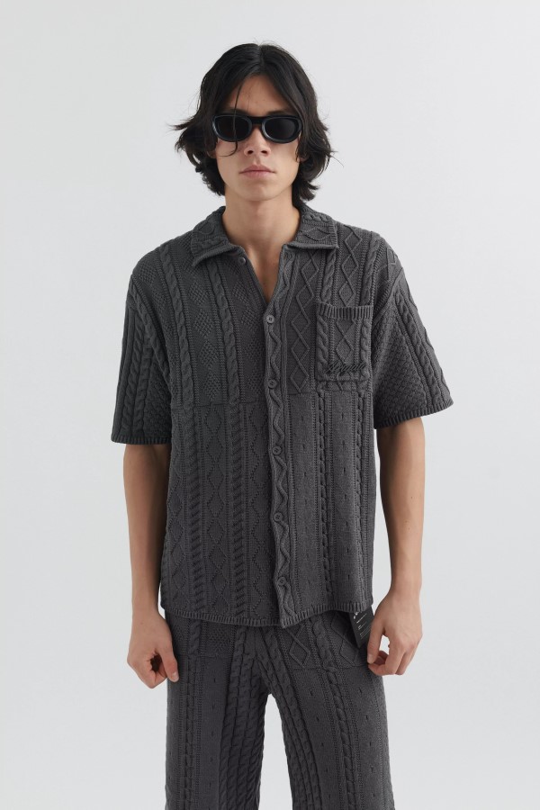 Axel Arigato Sonic Strickshirt Vulkanasche