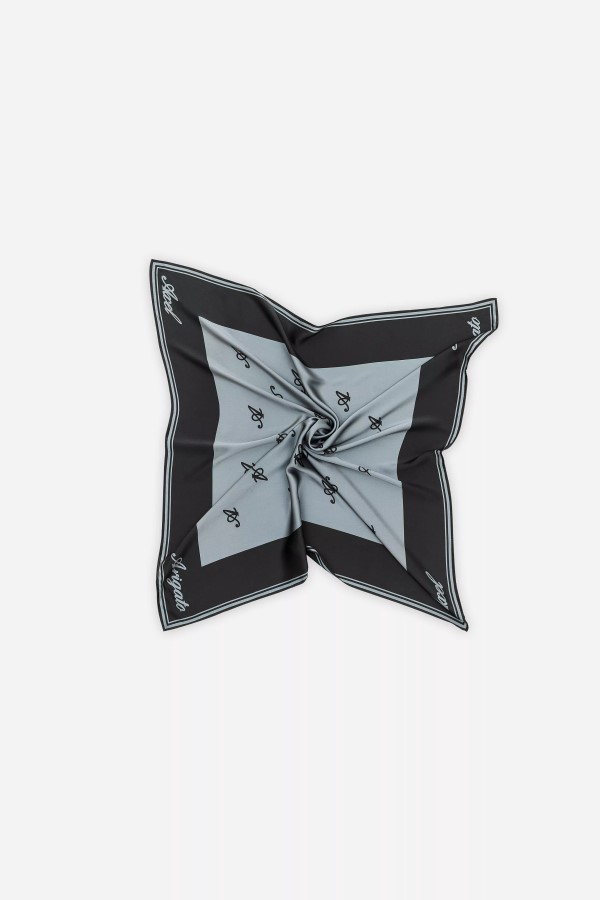 Axel Arigato Schwarzer, Charakteristischer Seidenschal Aus Vulkanasche