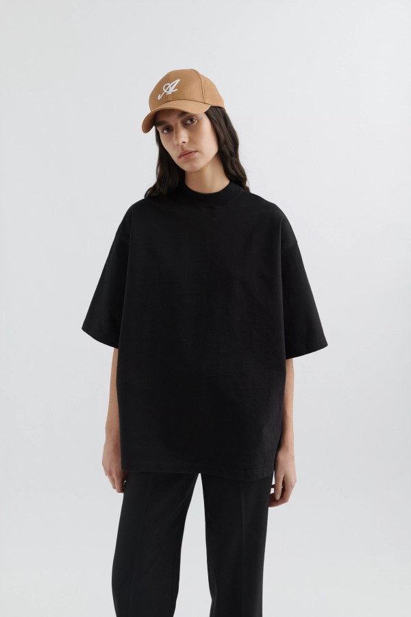 Axel Arigato Schwarzes übergroßes T-Shirt Mit Formel