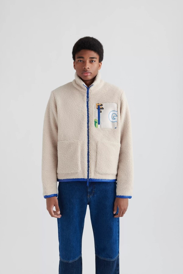 Arigato Ecru Blue Inferno Billie Fleecejacke