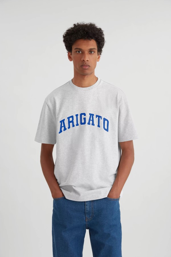 Axel Arigato Graumeliertes T-Shirt Mit College-Logo