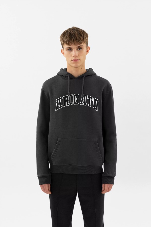 Axel Arigato Verblasster Schwarzer Hoodie Mit College-Logo