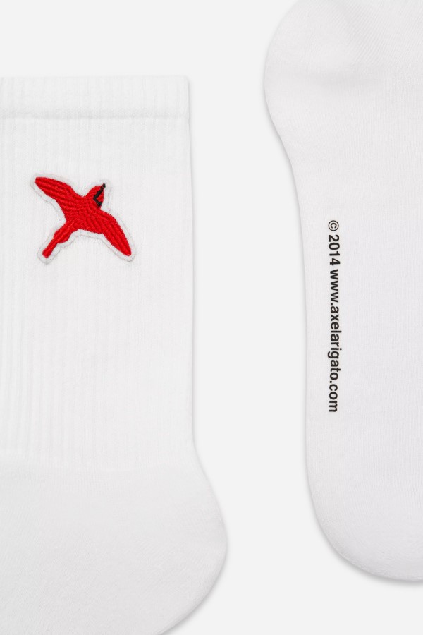 Rouge Bee Bird Tube Socken Arigato Weiß