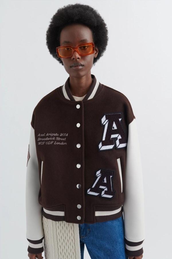 Axel Arigato Dunkelbraune Illusion College-Jacke