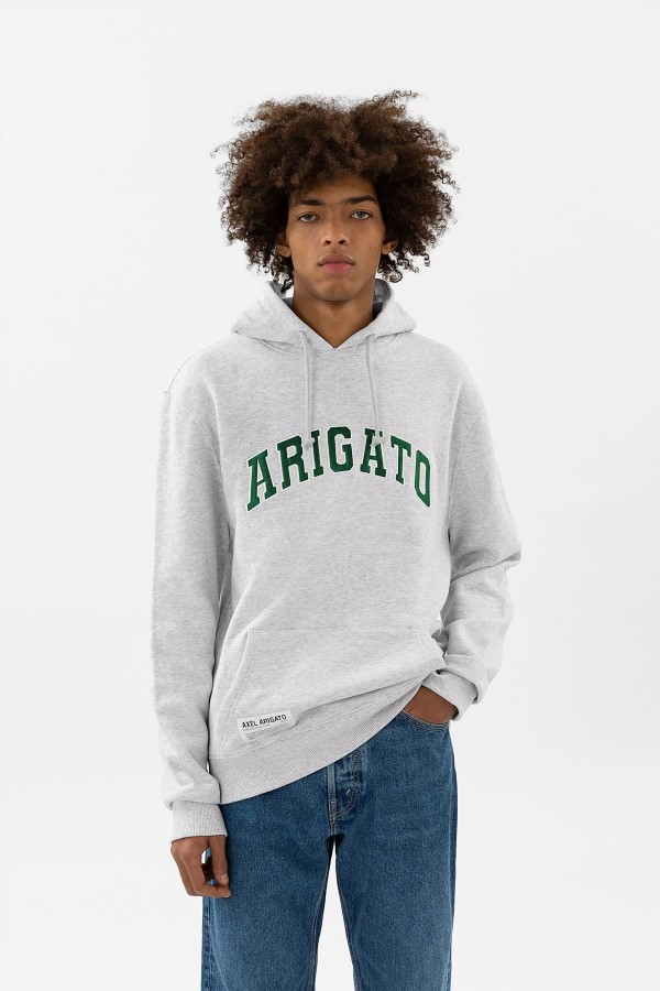 College-Logo-Hoodie Hellgrau Mﾨﾦlange Axel Arigato
